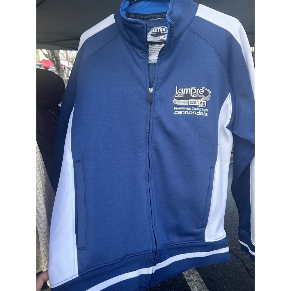 Vintage Cannondale Lampre Caffita Jacket Zip up Men's Large Blue and white